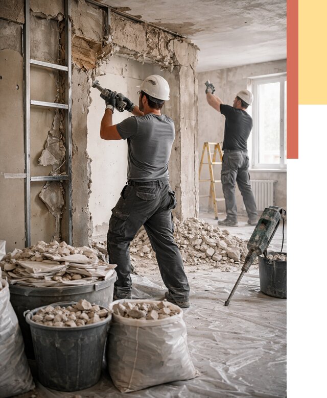 Демонтажные работы в каменке от 2731 руб. — услуги и цена под ключ | ОТДЕЛОЧНИК-Кам