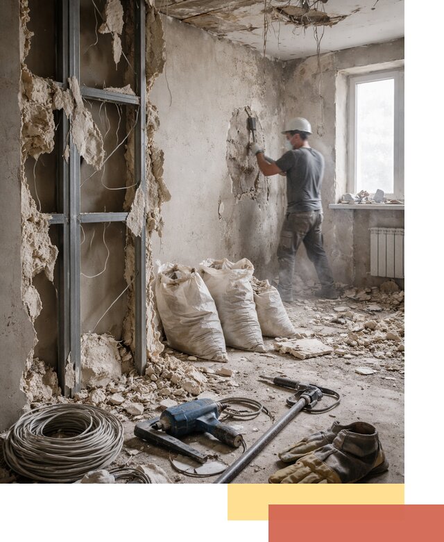 Профессиональный демонтаж зданий и конструкций в каменке