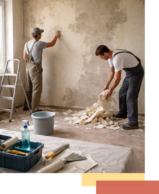 Снятие старых обоев в каменке быстро и качественно