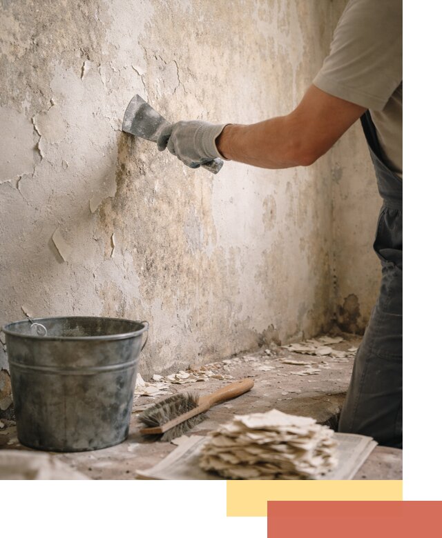 Удаление старой краски со стен в каменке качественно и быстро