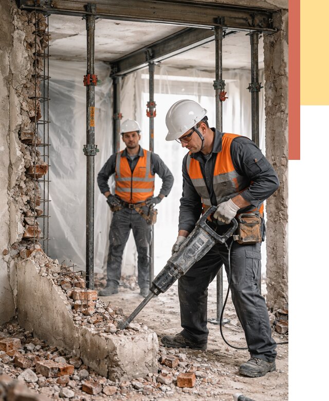 Снос несущих стен в каменке от 10368 руб. — демонтаж несущей стены под ключ | ОТДЕЛОЧНИК-Кам