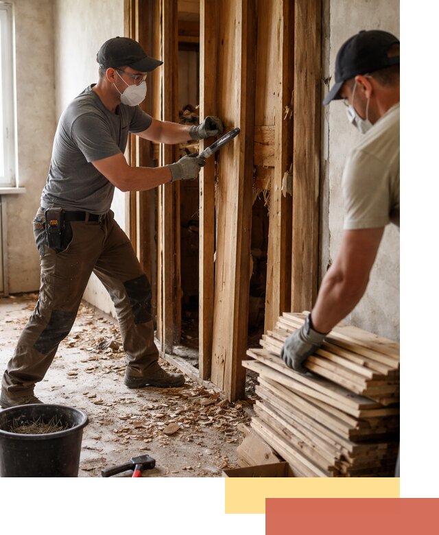 Демонтаж деревянных перегородок в каменке быстро и аккуратно