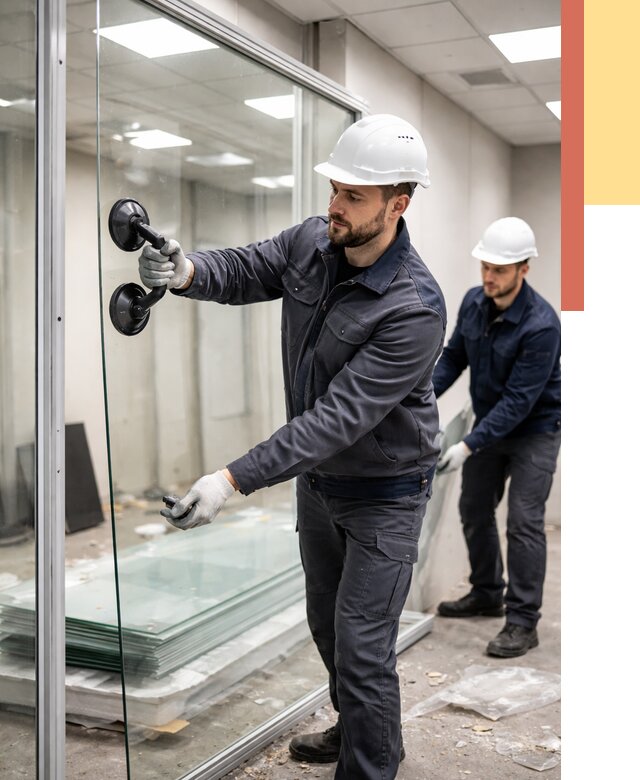 Демонтаж стеклянных перегородок в каменке от 3237 руб. — быстро и недорого | ОТДЕЛОЧНИК-Кам