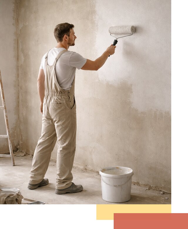 Грунтовка стен под отделку в каменке профессиональным раствором