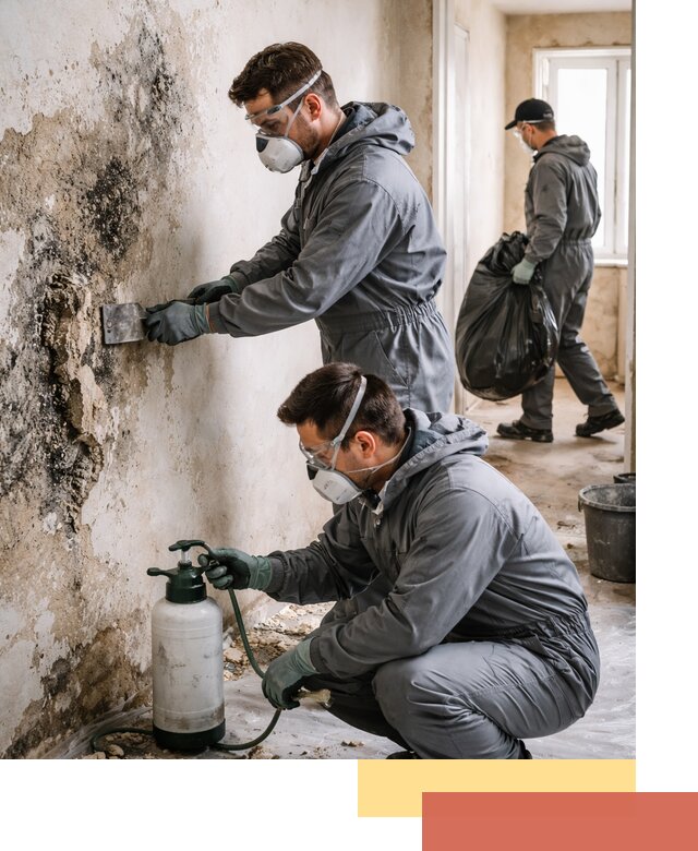 Удаление плесени со стен профессионально в каменке