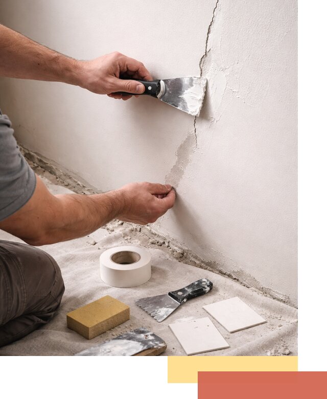 Заделка трещин и сколов в стенах и потолках в каменке