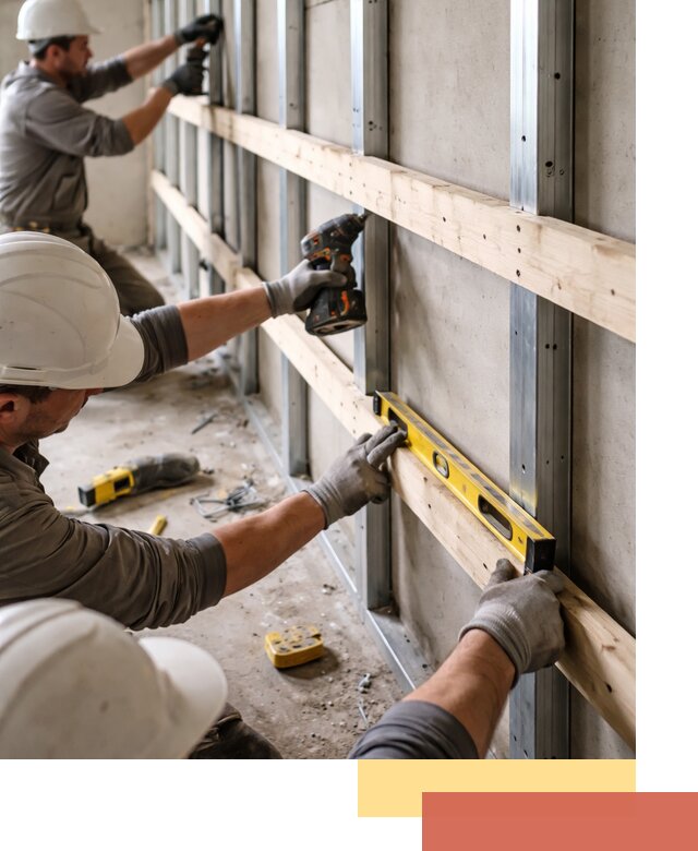 Устройство обрешетки под панели в каменке