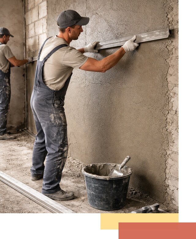 Штукатурка стен цементно-песчаная в каменке профессионально