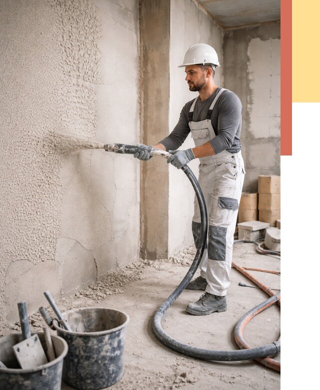 Машинная штукатурка стен в каменке под ключ от 6575 руб./м2 | ОТДЕЛОЧНИК-Кам