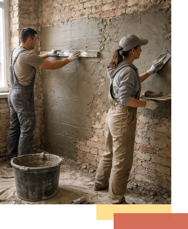 Штукатурка кирпичных стен в каменке — качественно и надежно