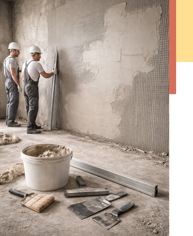 Штукатурка стен по сетке в каменке от 5563 руб./м2 — быстро и недорого | ОТДЕЛОЧНИК-Кам