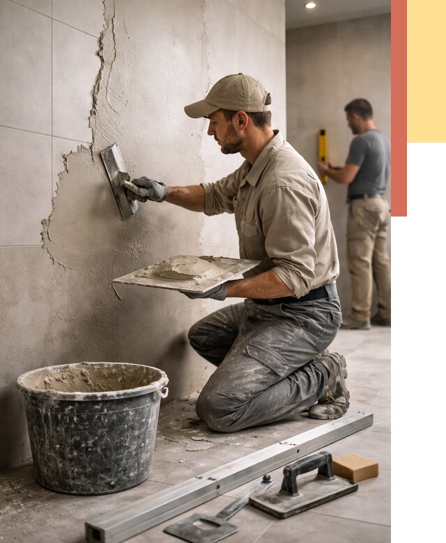 Штукатурка стен в ванной в каменке от 4552 руб./м² — выравнивание под ключ | ОТДЕЛОЧНИК-Кам