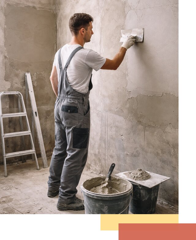 Штукатурка стен в ванной под ключ в каменке