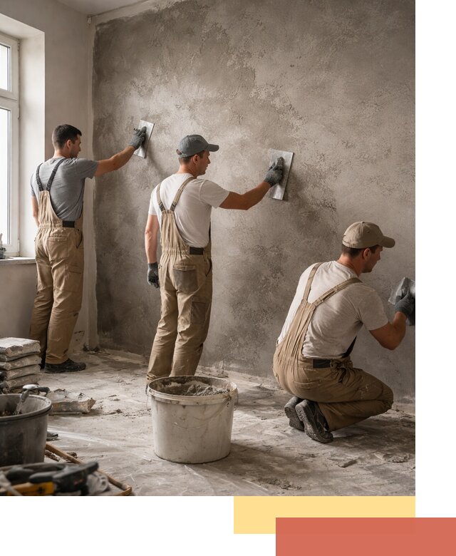 Декоративная штукатурка под бетон в каменке для стен и потолков