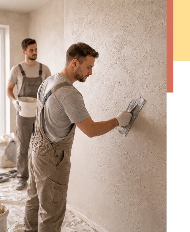 Фактурная штукатурка стен в каменке от 4248 руб./м² — заказать под ключ | ОТДЕЛОЧНИК-Кам