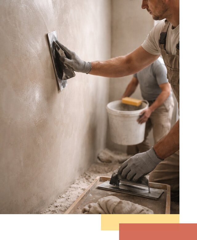 Нанесение марокканской штукатурки таделакт в каменке
