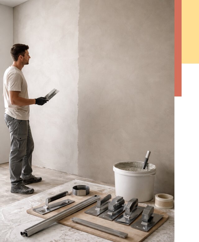 Нанесение микроцемента на стены в каменке от 3237 руб./м2 под ключ | ОТДЕЛОЧНИК-Кам