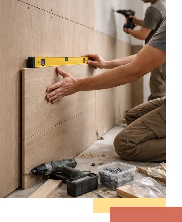 Профессиональный монтаж МДФ панелей на стены в каменке