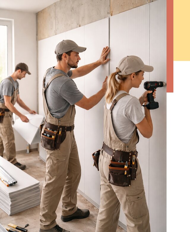 Монтаж ПВХ панелей на стены в каменке от 455 руб/м2 — быстро и недорого | ОТДЕЛОЧНИК-Кам