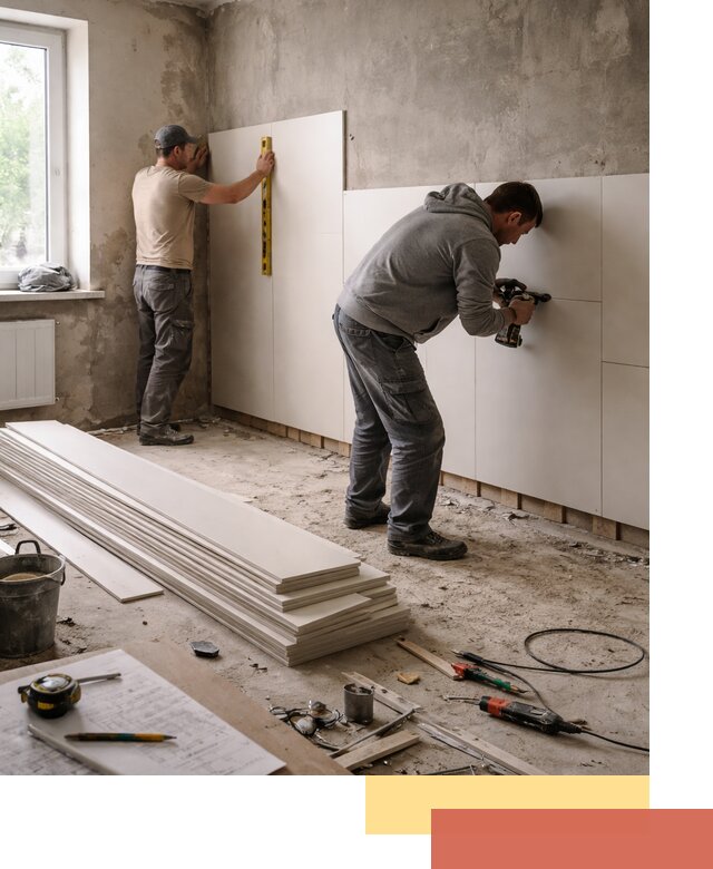 Монтаж ПВХ панелей на стены в каменке качественно и быстро