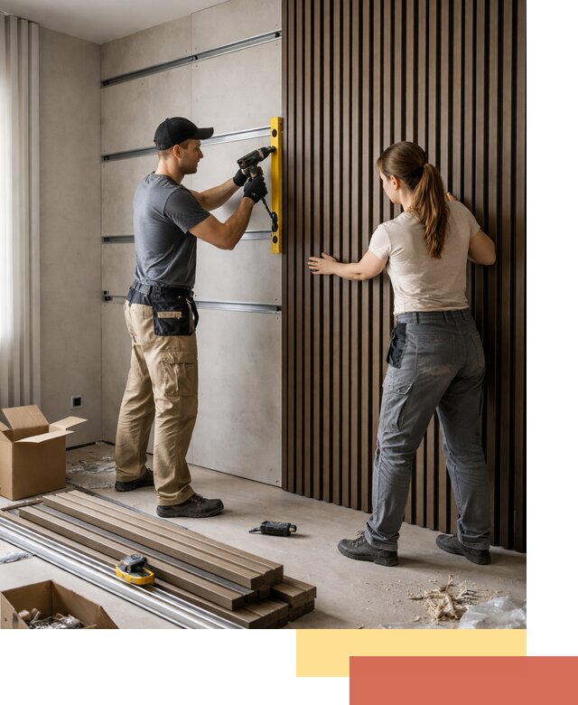 Монтаж реечных панелей на стены в каменке