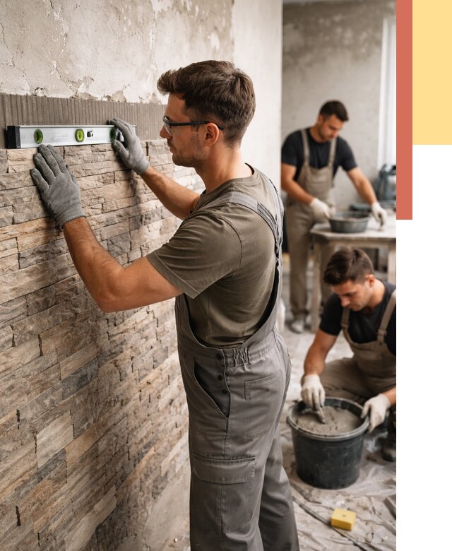 Монтаж искусственного камня в каменке от 4552 руб. под ключ | ОТДЕЛОЧНИК-Кам