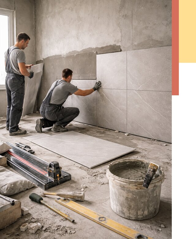 Облицовка стен керамогранитом в каменке от 4248 руб./м² — услуги под ключ | ОТДЕЛОЧНИК-Кам