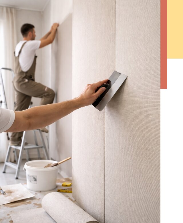 Поклейка текстильных обоев в каменке от 4552 руб. под ключ | ОТДЕЛОЧНИК-Кам