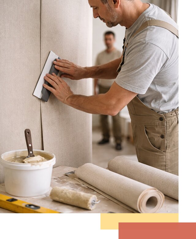 Поклейка текстильных обоев в каменке профессионально и аккуратно