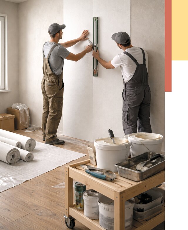 Поклейка стеклообоев в каменке от 6575 руб. за м2 — быстро и недорого | ОТДЕЛОЧНИК-Кам