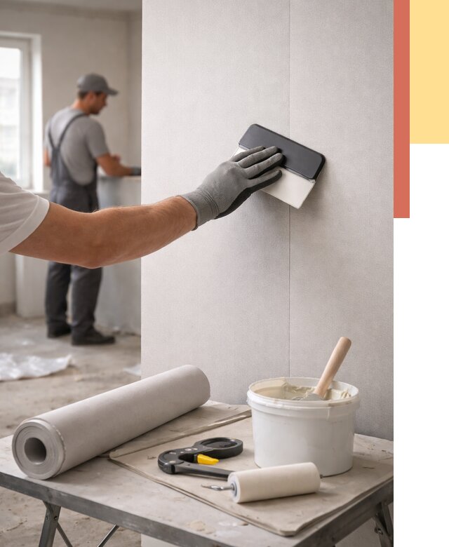 Поклейка обоев под покраску в каменке от 3540 руб. за м2 | ОТДЕЛОЧНИК-Кам