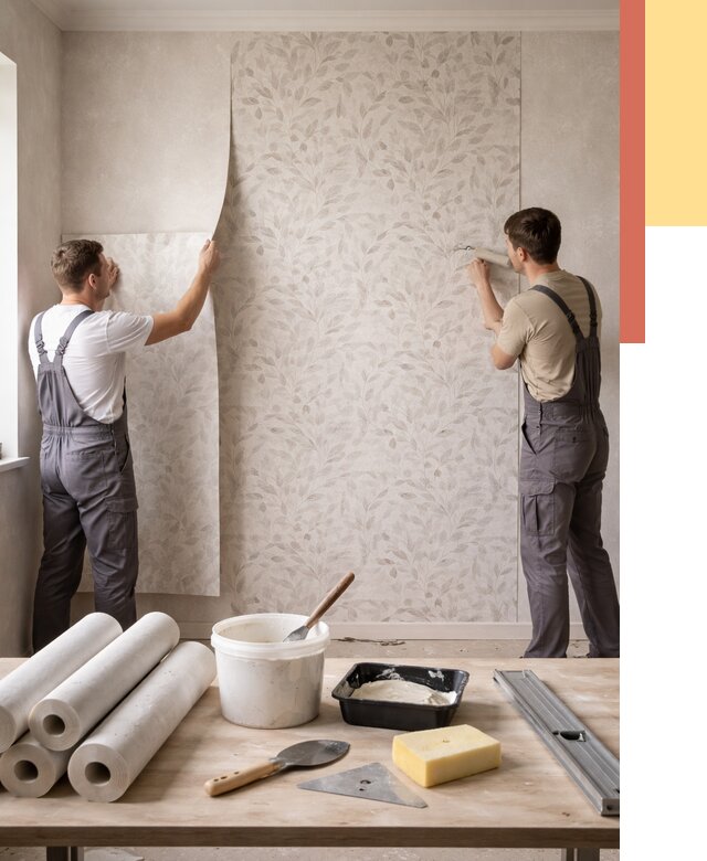 Поклейка обоев с подбором рисунка в каменке от 3540 руб. | ОТДЕЛОЧНИК-Кам - быстро и недорого