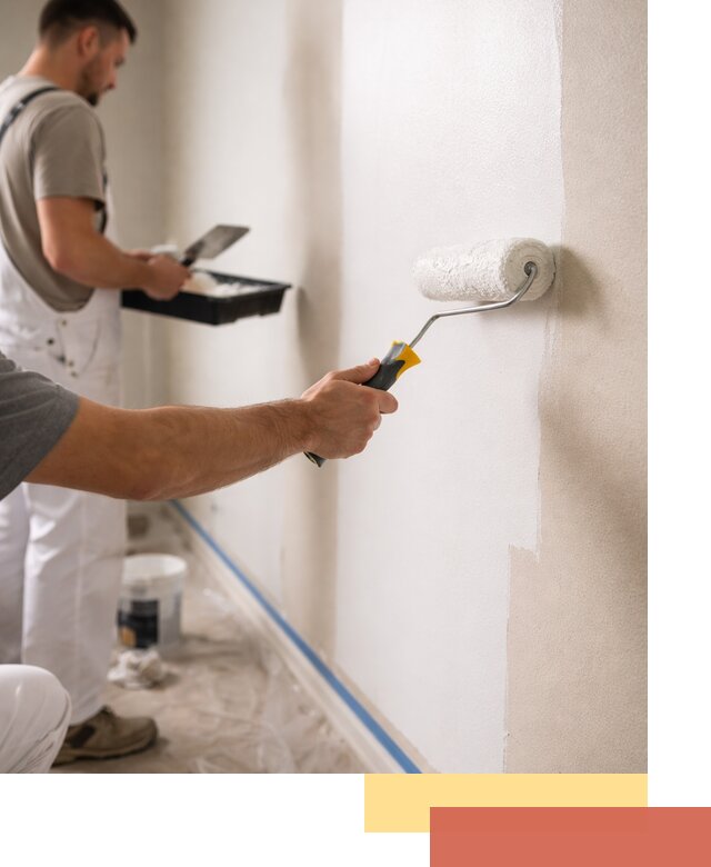 Покраска стен акриловой краской профессионально в каменке