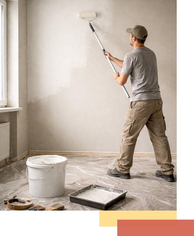 Покраска стен латексной краской в каменке качественно и быстро