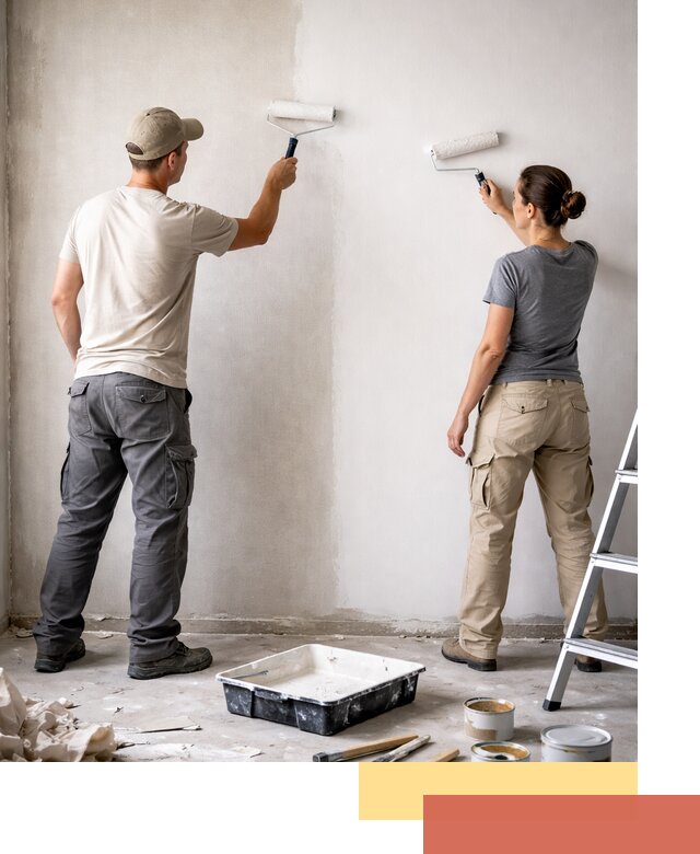 Окраска стен по стеклохолсту в каменке качественно и долговечно