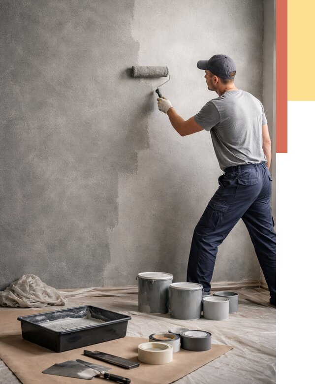 Покраска стен под бетон в каменке от 657 руб. за м2 — быстро и недорого | ОТДЕЛОЧНИК-Кам