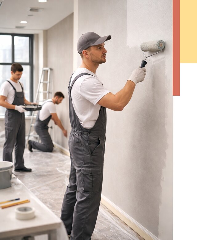 Покраска стен в офисе в каменке от 8598 руб. — быстро и недорого | ОТДЕЛОЧНИК-Кам