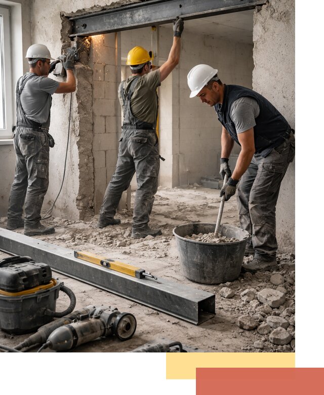 Создание проемов в стенах и несущих конструкциях в каменке