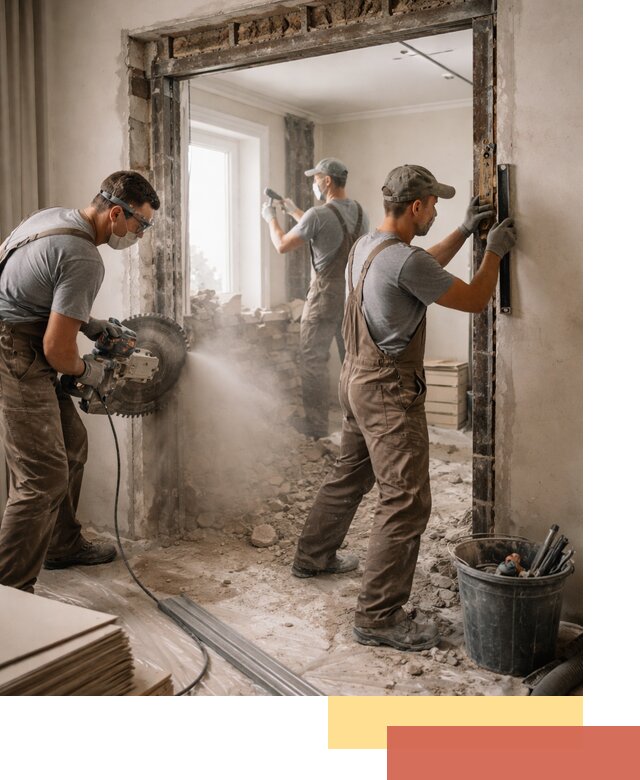 Расширение дверного проема под установку новой двери в каменке