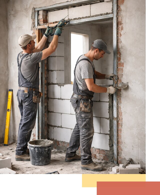 Закладка дверного проема под ключ в каменке: демонтаж, монтаж, отделка