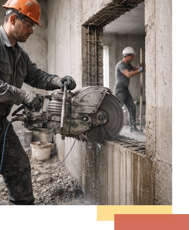 Алмазная резка проемов в каменке быстро и точно