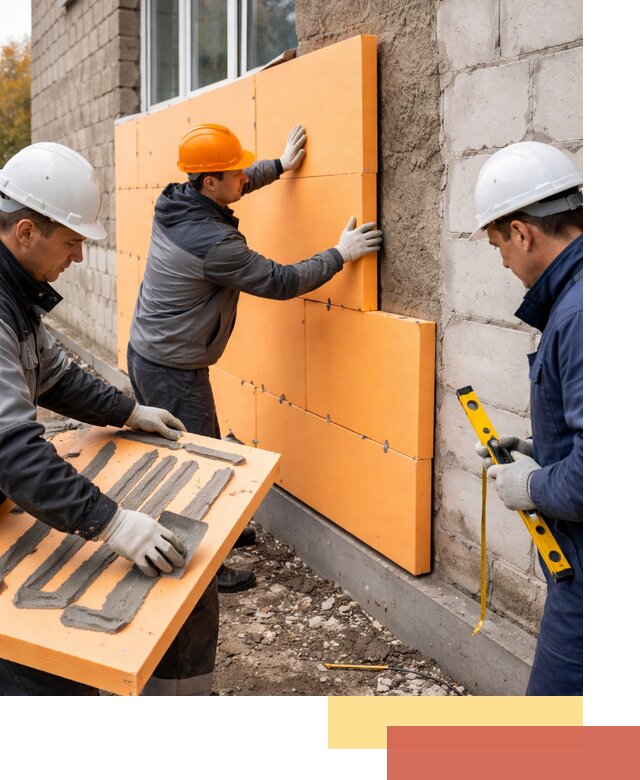 Утепление фасада пеноплексом под ключ в каменке