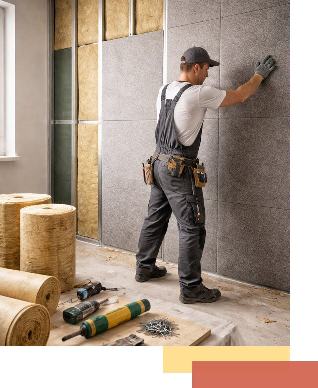 Профессиональная шумоизоляция стен в каменке для квартиры и офиса