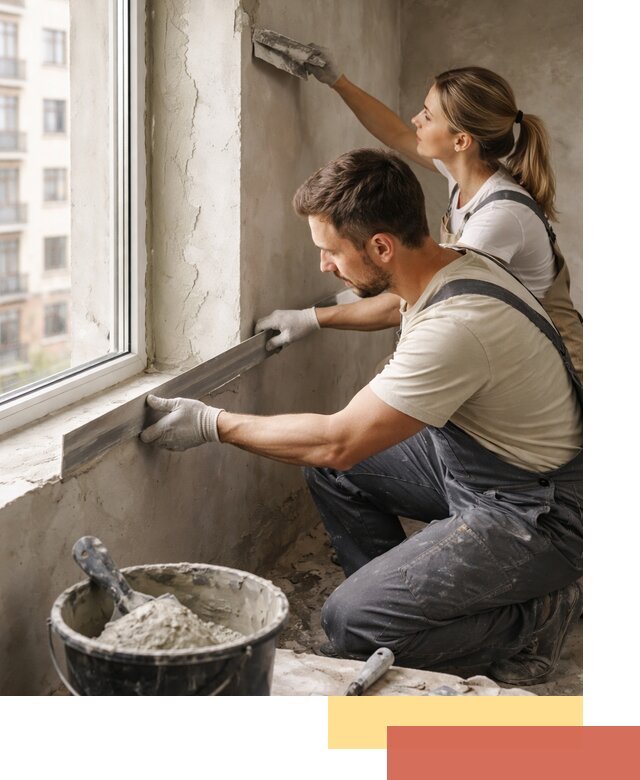 Штукатурка откосов дверей и окон профессионально в каменке