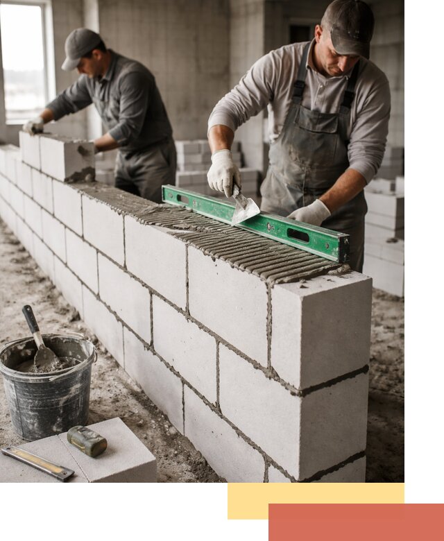Кладка перегородок из газобетона в каменке быстро и качественно