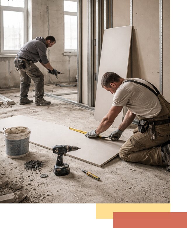 Кладка перегородок из ПГП под ключ в каменке