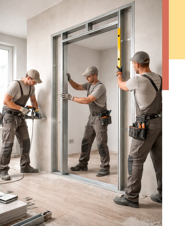 Устройство дверного проема в перегородке в каменке от 4552 руб. под ключ | ОТДЕЛОЧНИК-Кам