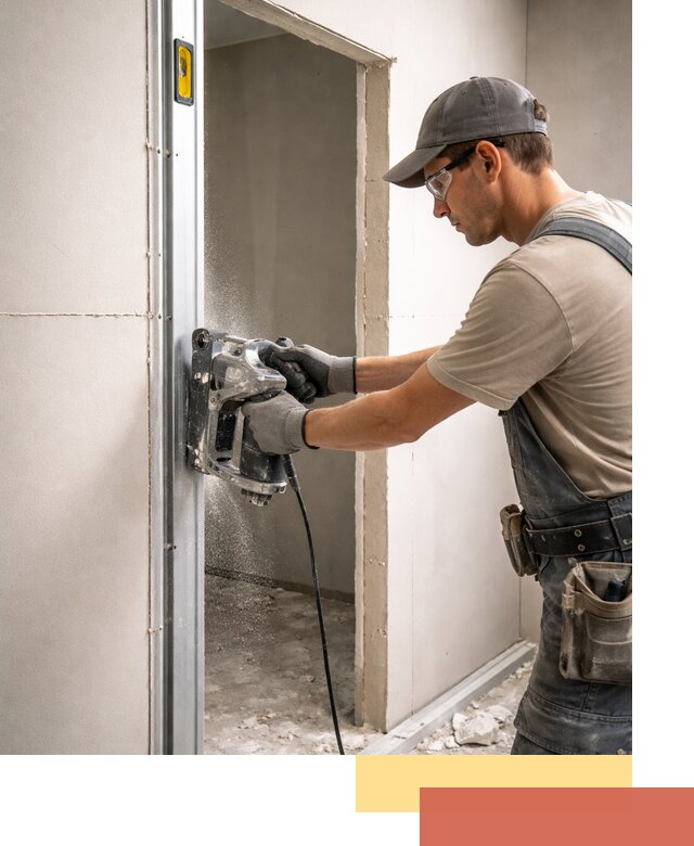 Устройство дверного проема в перегородке в каменке