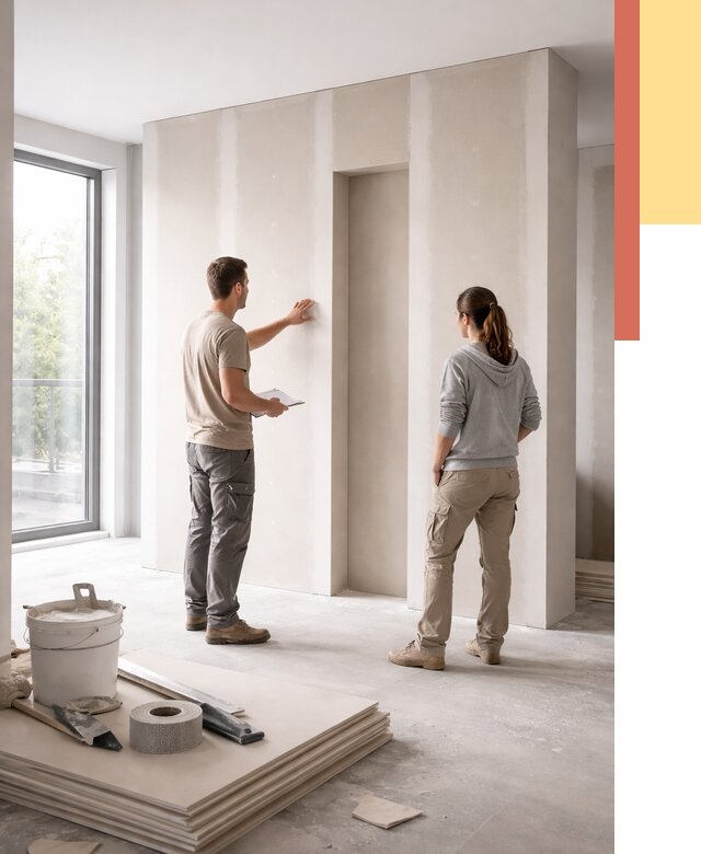 Зонирующая перегородка из гипсокартона в каменке от 2832 руб. под ключ | ОТДЕЛОЧНИК-Кам