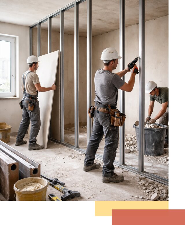 Перенос гипсокартонной перегородки в каменке профессионально и быстро